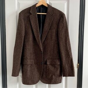 J. CREW // Chocolate Brown Wool Herringbone Blazer // Size 40 R